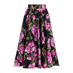 돌체앤가바나 로즈 프린트 미디 스커트 F4C2ITFSFN9