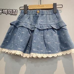 치크 DP01 리본 프릴 데님스커트 CKWH25880