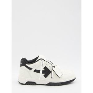 오프화이트 퍼포레이티드 토 가죽 레이스업 스니커즈 OMIA189C9