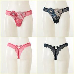 [와코루] 플라워 모티브가  장식된 살루트 풀레이스 티백팬티 [DPT0467T-PK_NB]