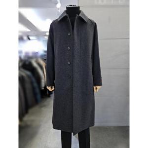 바쏘옴므 세이브존03 바쏘옴므 남성 차콜 울  발마칸 롱 코트 WSATZ4CJ21A