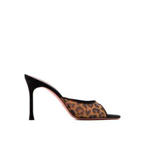 25 FW Amina Muaddi 알렉사 레오파드 프린트 메시 샌들 15S365589ALE TP446046178