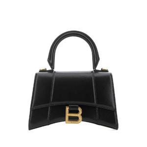 BALENCIAGA 블랙 가죽 XS Hourglass 핸드백 5928331QJ4M 1000