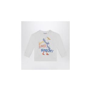 BURBERRY 로고 프린트가 있는 흰색 스웨트셔츠 8089551136771XHBURBE-A1464