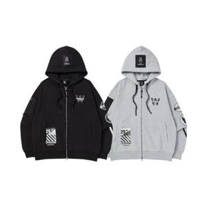 라이프워크후드집업 CQK LW241ZT306 배리어스 와펜 후드집업