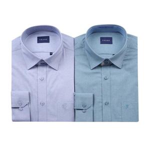 [예작(셔츠)]긴소매 일반핏 카치온 스판 솔리드 배색  YJFSBR124-BLGY