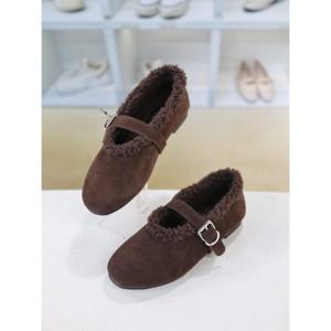 [코디엘루]가죽 양털안감 메리제인 겨울 플랫 2cm CDSP501047