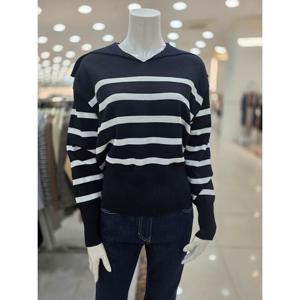 [더아이잗]스트라이프 세일러 칼라 풀오버 니트 IRAM1PO801BK40