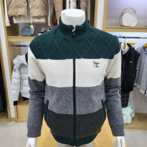 [루이까스텔]남성 카라블럭 패딩방풍 풀집업 니트 7MESW002A