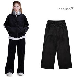 [에꼴리에]여자 겨울신상 골지벨로아본딩와이드바지(25D1752)