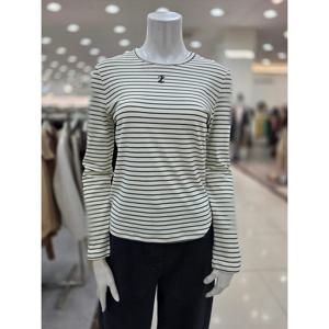 [더아이잗]스트라이프 로고 자수 티셔츠 IRCM0TS871IV40