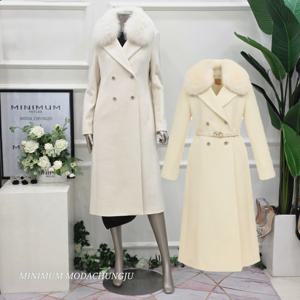 [미니멈]MD 울 캐시미어 퍼 더블버튼 코트  MD MMYDAWL1010IV