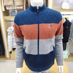 [루이까스텔]남성 카라블럭 패딩방풍 풀집업 니트 7MESW002X