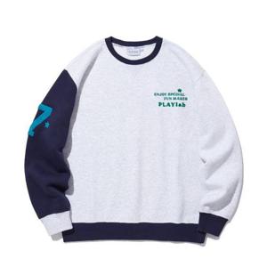 인터크루 HC09 남)소매블럭맨투맨 ITX4TM02P