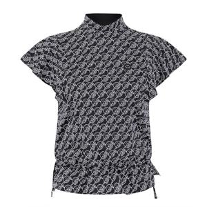 [파리게이츠] 여성 스마일 골퍼 프릴 슬리브 반팔 티셔츠 521F1TI182BK