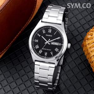 카시오 MTP-V006D-1B 클래식 로마 데이데이트 오토캘린더 정장캐쥬얼 남자 메탈 시계