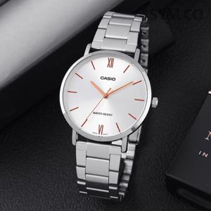 카시오 MTP-VT01D-7B 라지사이즈 심플 아날로그 캐쥬얼 남자 메탈 시계 d