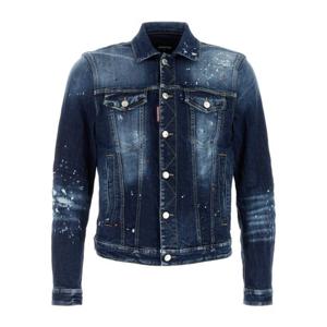 디스퀘어드2 스트레치 데님 버튼 프런트 DAN 재킷 S74AM1601S30