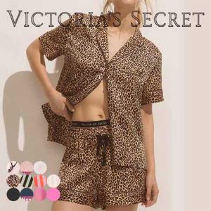 빅토리아시크릿 잠옷 프린트 실키 새틴 반팔 파자마 2PCS 11253923