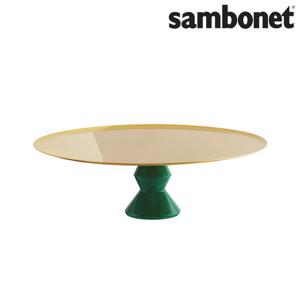 [삼보넷] 마담 케이크 스탠드 30cm PVD 골드 (그린 말라카이트)