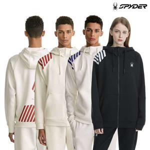 [스파이더] 공용 사선 프린트 세트 후드 집업 SPGFCNFT302U