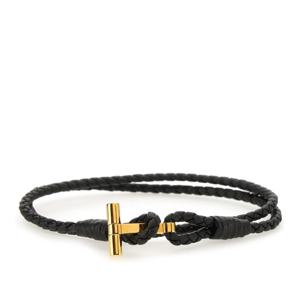 톰포드 블랙 가죽 랩 팔찌 JM005 ICL002G1N001