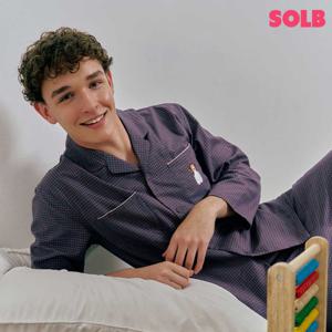 [솔브]면100 사계절 착용하는 깔끔한 체크 남성파자마 SSPA2531M