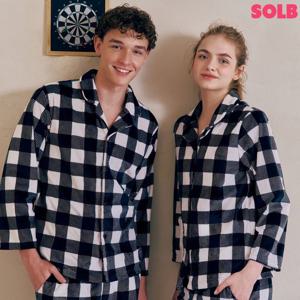 [솔브]부드러운 착용감과 신축성을 더한 극세사 남/여+조끼 커플잠옷 SSEVEP259WFSET