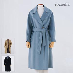 로코엘라 브레스 스티치 라인 여성 울 롱코트