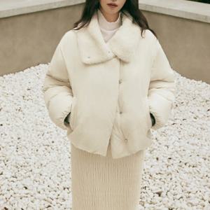 [시슬리]하이디 인조 퍼 카라 하프 패딩 SAPD39561