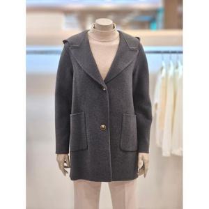 프렐린 세이브존02 후드 카라넥  모직 자켓 RJK234070