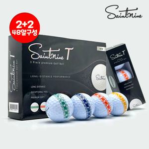 [4더즌 48알]세인트나인 T 3피스 초고반발 퍼팅라인 골프공 골프볼