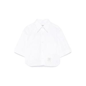 [THOM BROWNE] 라프리마 여성 셔츠 코튼 크롭 FLL205AF0313100 화이트 /8