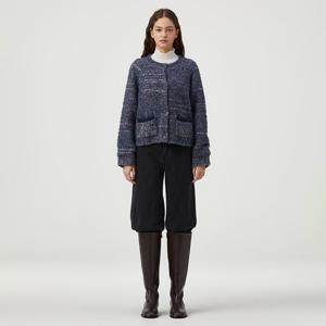 [써스데이아일랜드][여성]라운드넥 부클 니트 가디건(T258MCD258W)