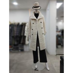 SI 세이브존04 하이넥 뽀글이 더블버튼 롱 코트 SLH1186340IV