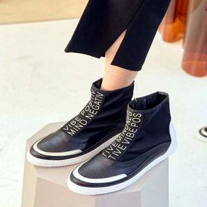 운동화 가죽 영문장식 여성 스니커즈 하이탑 101028