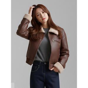 [예쎄](예쎄) 양털카라넥 레더자켓(S5WJK020A)