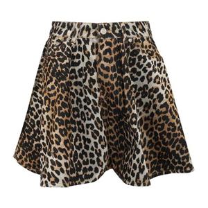 가니 레오파드 플록 데님 미니 스커트 A1090084 859