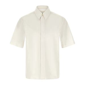 질샌더 로고 자수 반팔 셔츠 J22DL0354J45001 100