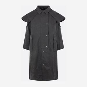 앙팡 리쉬 데프리메 블랙 왁스 코튼 캔버스 트렌치 코트 030564