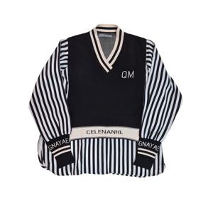 [르니앤맥코이(여성)]스트라이프 브이넥 니트 블라우스(MN03BL702HJY)