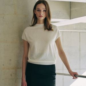 [앤클라인(여성의류)]모크넥 울 블랜딩 니트 9H4KT7710