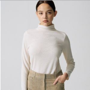 [앤클라인(여성의류)]골지 모크넥 티셔츠 9H4TS7300