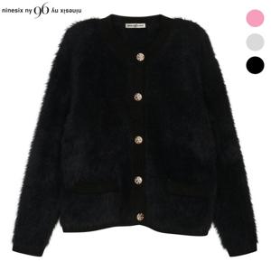 [나인식스뉴욕(영캐릭터)]페이크퍼 포켓 니트 가디건 (NOCKG004M0)