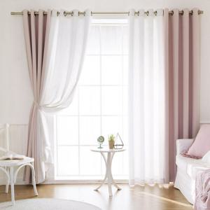 까르데코 디망쉬솔리드 거실 긴창 암막커튼4장세트