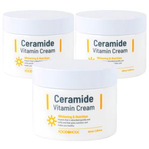 (3개)푸드어홀릭 세라마이드 비타민 크림 100ml/수분크림 미백 주름개선 안색개선