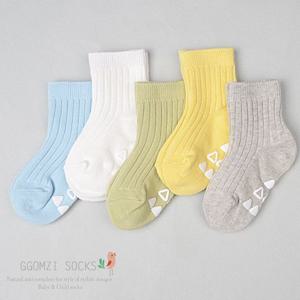 [꼼지]C골지 아폴로(5족)세트 중목 유아 아동 양말 남아 여아 어린이 초등학생