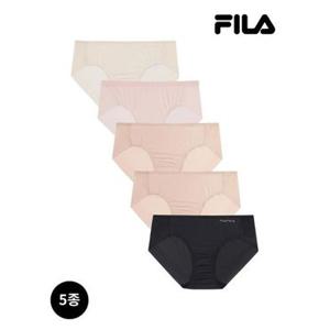 [휠라 언더웨어]에센셜 베이직 메쉬밴드 여성 드로즈 5종세트 (FI4DRF1644F)