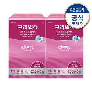 [크리넥스] 실크소프트 플러스 미용티슈 [250매X6개입]X2개
