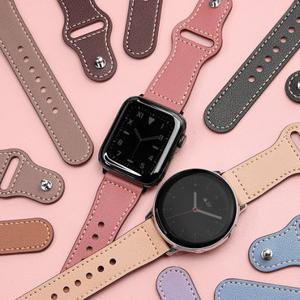 애플워치 7 6 5 SE 갤럭시 워치 3 4 액티브 2 방수 가죽 스트랩